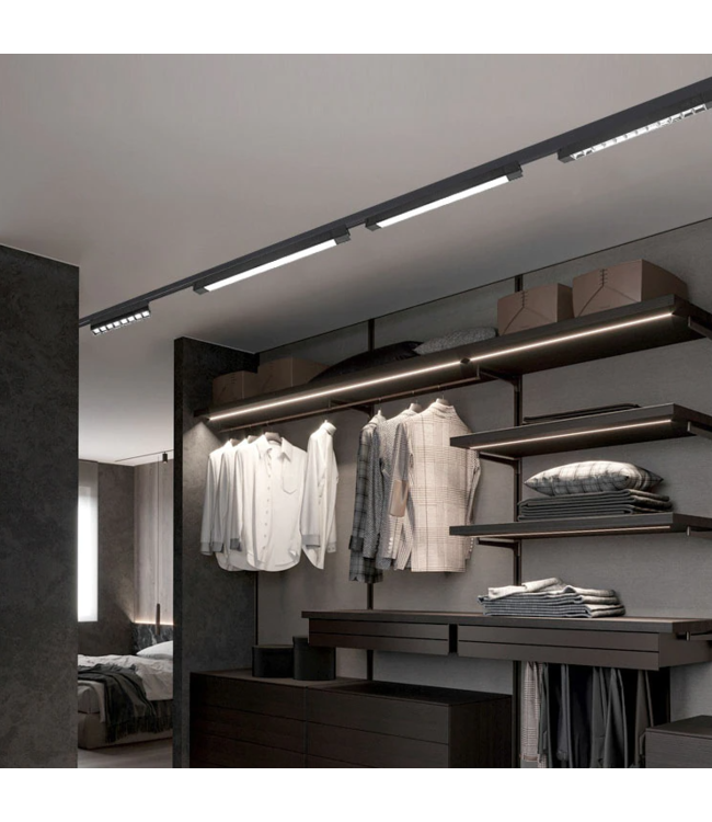 Luminaire LED sur rail linéaire blanc ou noir 20W