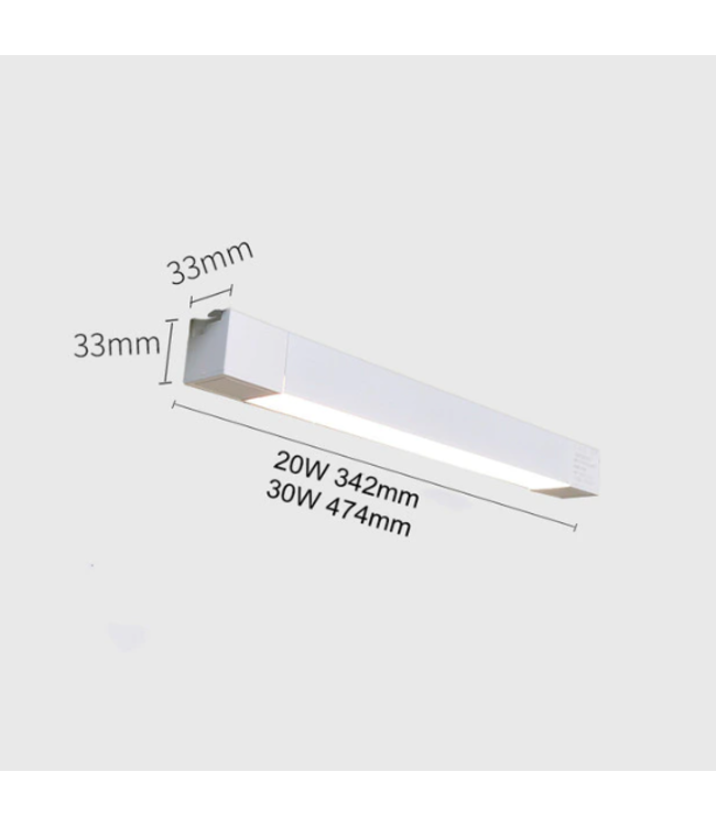 Winkelverlichting op rail lineair zwart of wit 30W