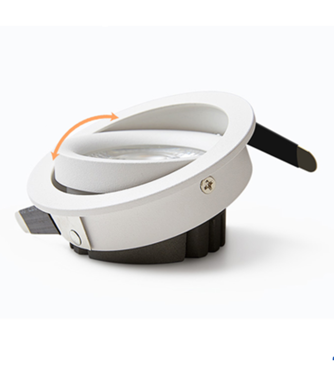 Inbouwspot zaagmaat 55mm IP44 5W dimbaar wit of zwart