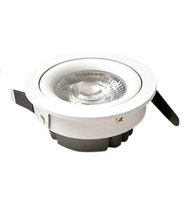 Spot LED plat 5W perçage 60 mm inclinable carré blanc ou noir dimmable