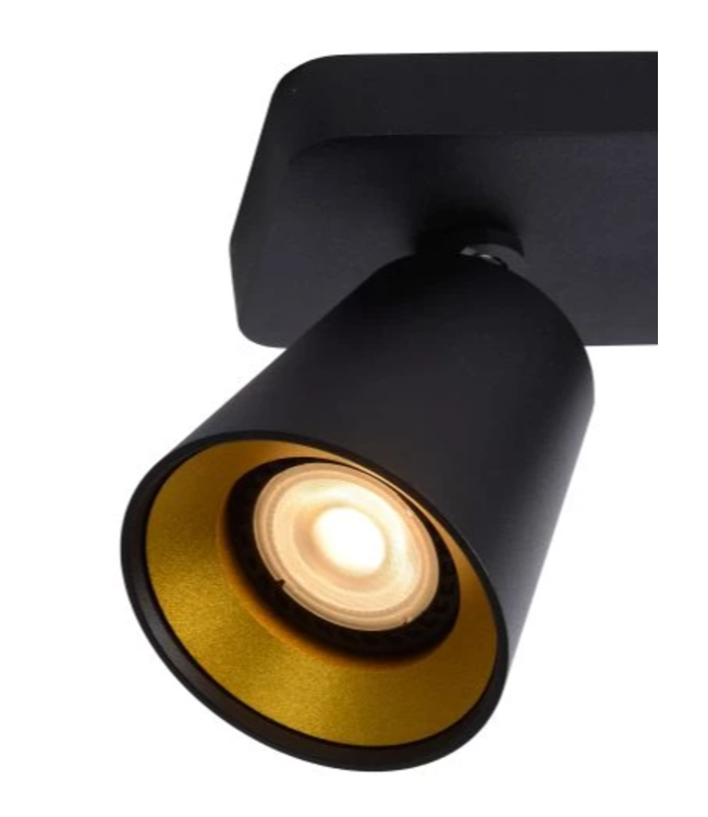 Rampe 2 spots LED noir doré orientable