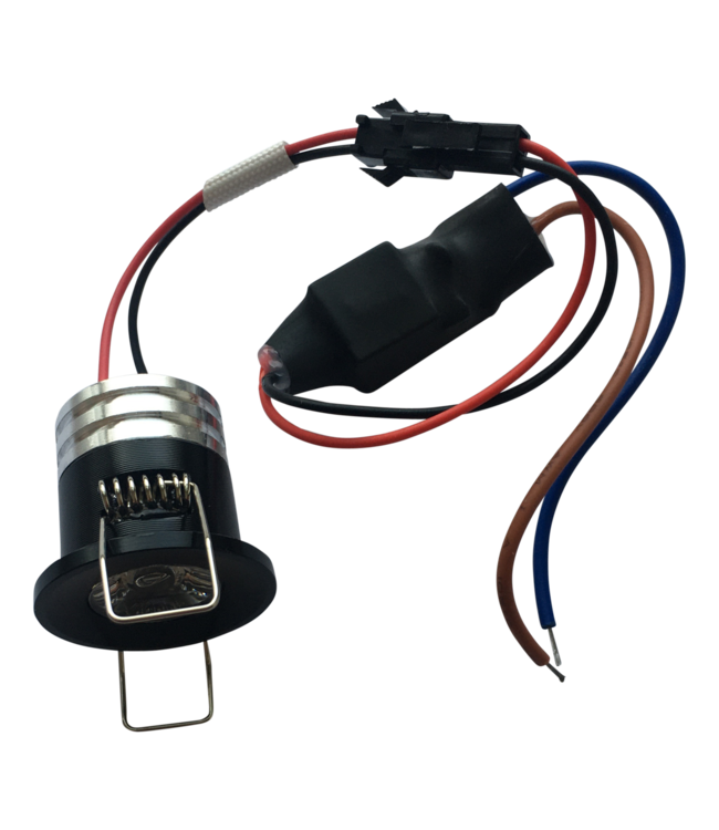 Petit spot encastrable 3W IP44 dimmable noir, blanc, gris