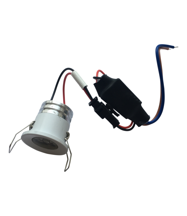 Petit spot encastrable 3W IP44 dimmable noir, blanc, gris