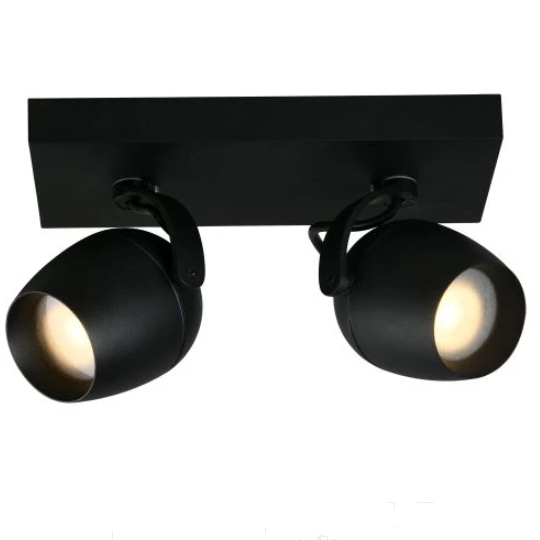 Spot plafond 2 spots salle de bain IP44 blanc ou noir 2xGU10