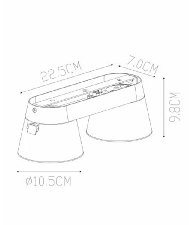 Plafonnier double noir ou blanc 2xGU10 orientable