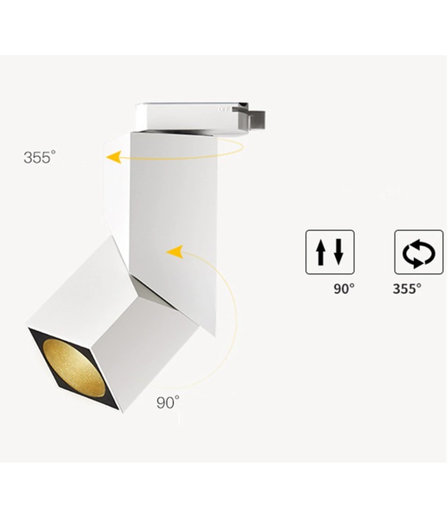 Spot rail 20W LED wit of zwart design 1 fase