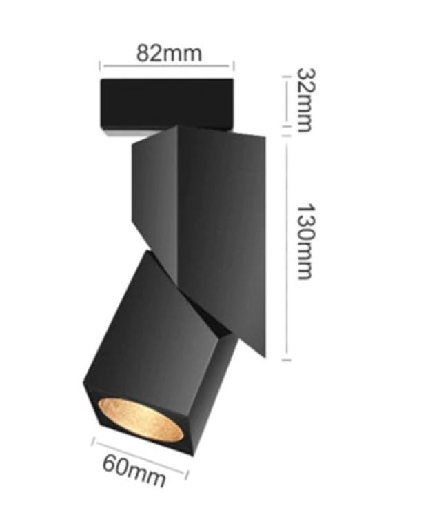 Luminaire sur rail LED 20W  noir ou blanc design monophasé