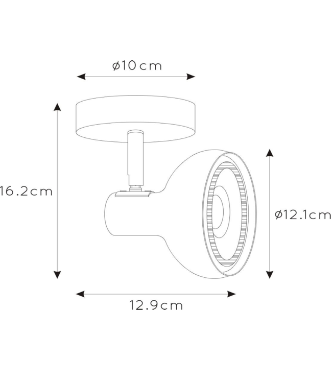 Spot plafond orientable AR111 GU10 blanc, noir, beige