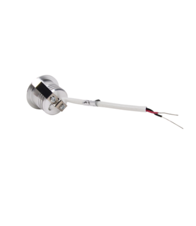 Mini spot LED encastrable 220V IP44 1,5W dimmable gris diamètre 37mm