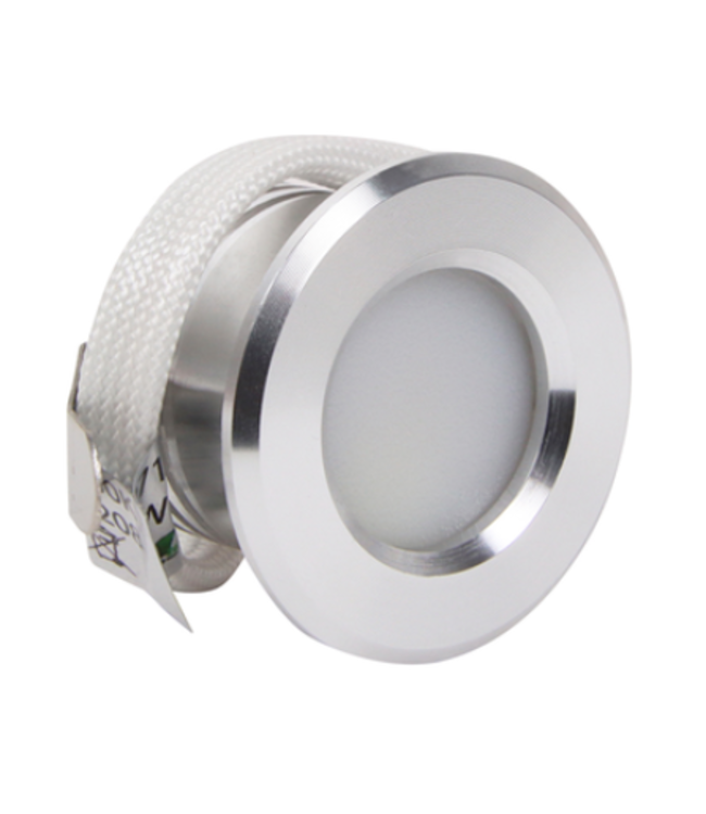 Mini spot LED encastrable 220V IP44 1,5W dimmable gris diamètre 37mm
