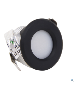 Mini downlight LED 230V zwart 3,4W IP44 dimbaar zaagmaat 30mm