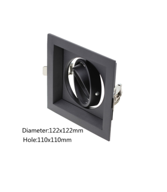 Downlight carré noir GU10 perçage 110 x 110 mm