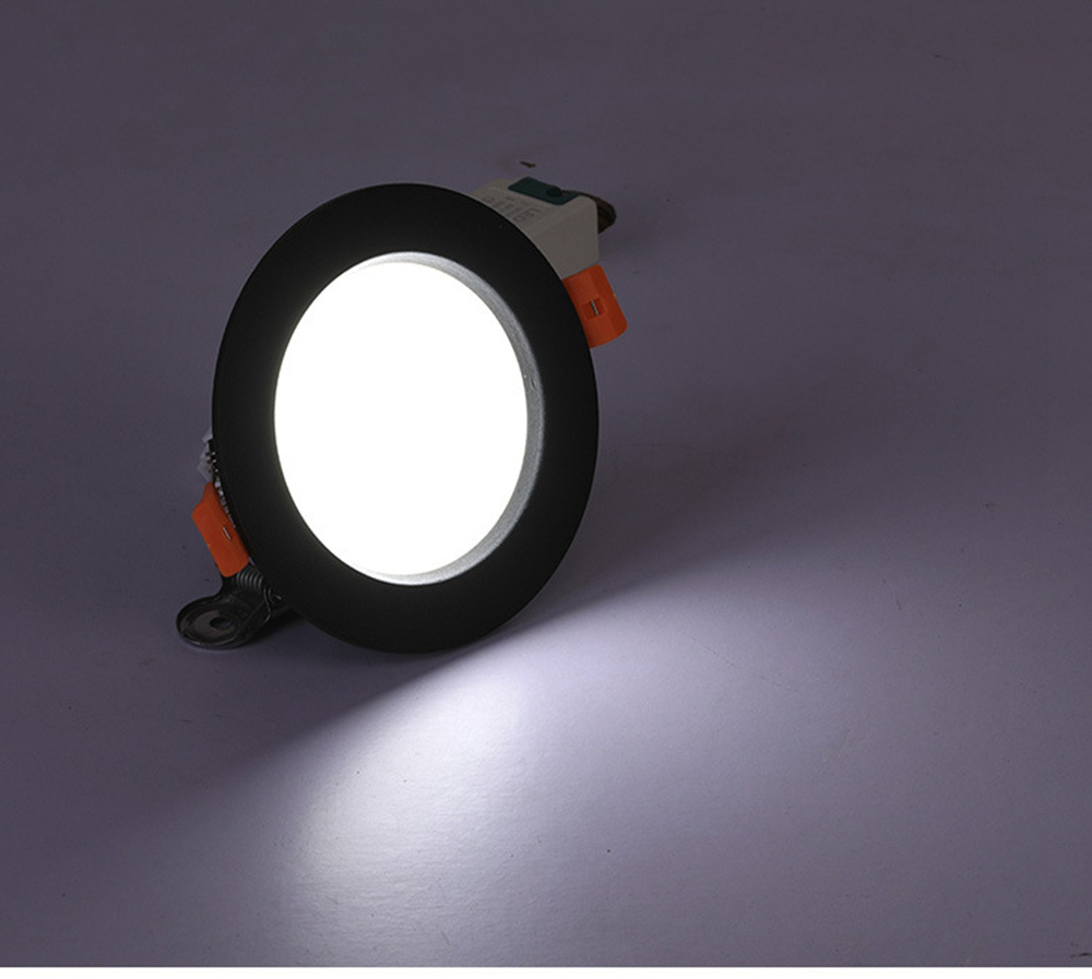 Spot LED 68mm noir extra plat