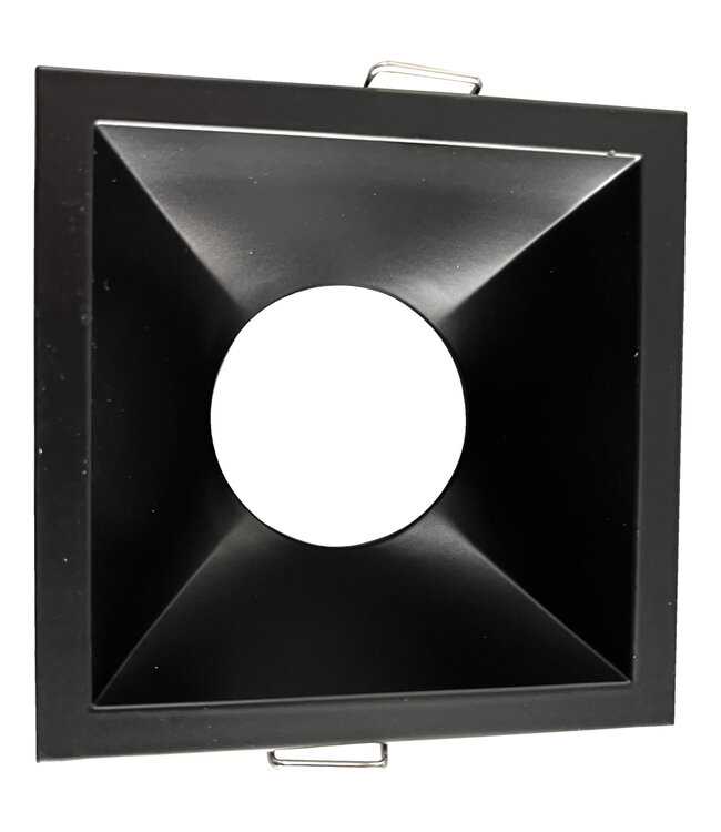 Inbouwspot vierkant zwart GU10 zaagmaat 75 x 75 mm richtbaar