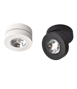 Spot LED saillie extra plat 7W blanc ou noir inclinable