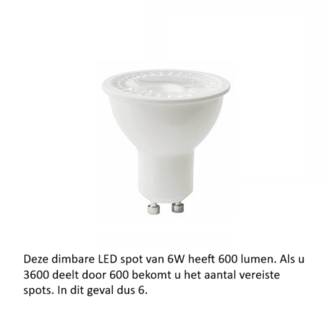 Dimbare inbouwspot 600 lumen