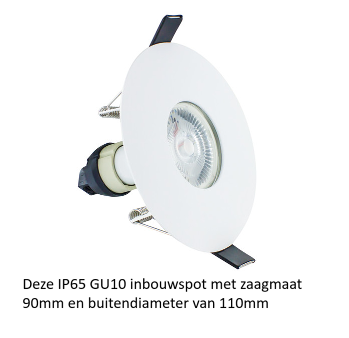 IP65 GU10 inbouwspot zaagmaat 90mm