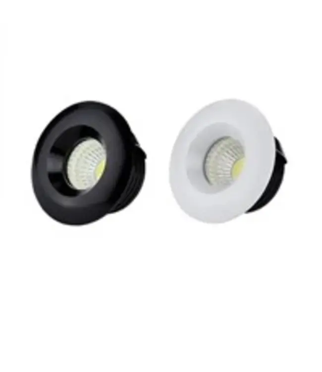 Spot encastrable diamètre 50 mm 5W LED blanc, noir dimmable faible hauteur