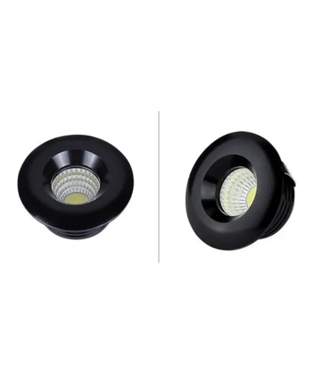 Spot encastrable diamètre 50 mm 5W LED blanc, noir dimmable faible hauteur