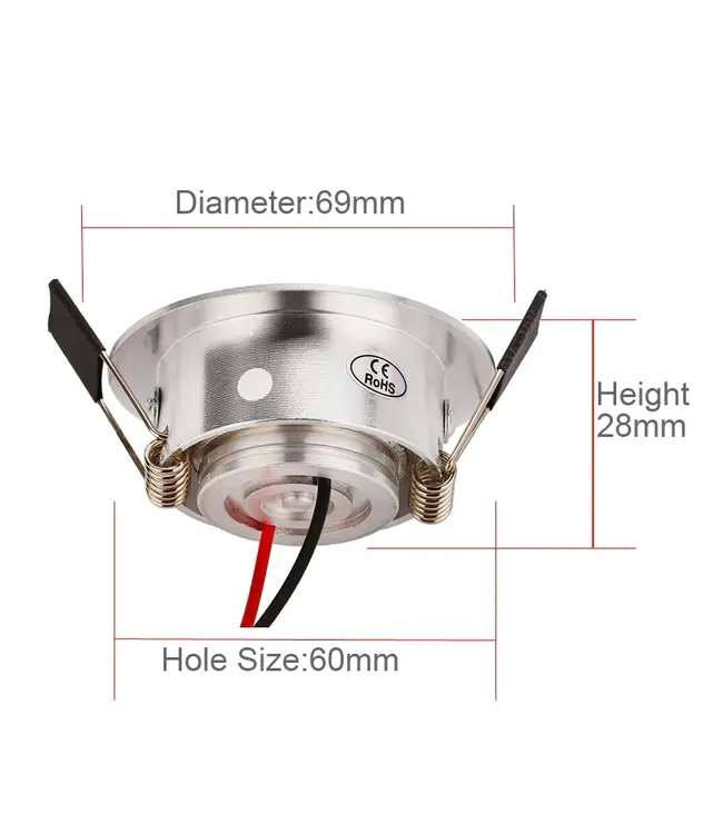 Inbouwspot boorgat 60mm LED 3W