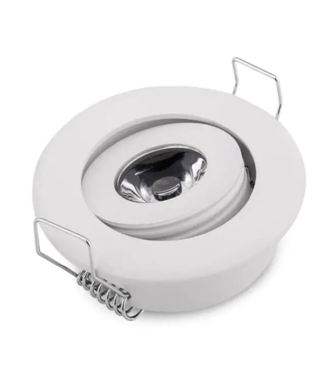 Platte inbouwspot 3W LED wit of grijs 20 mm hoog