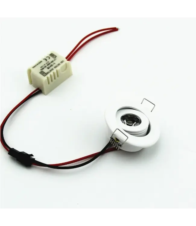 Spot LED encastrable plafond faible hauteur 3W LED blanc ou gris