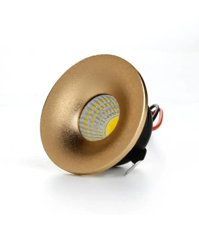 Kleine inbouwspot 3W LED wit of goud lage inbouwdiepte