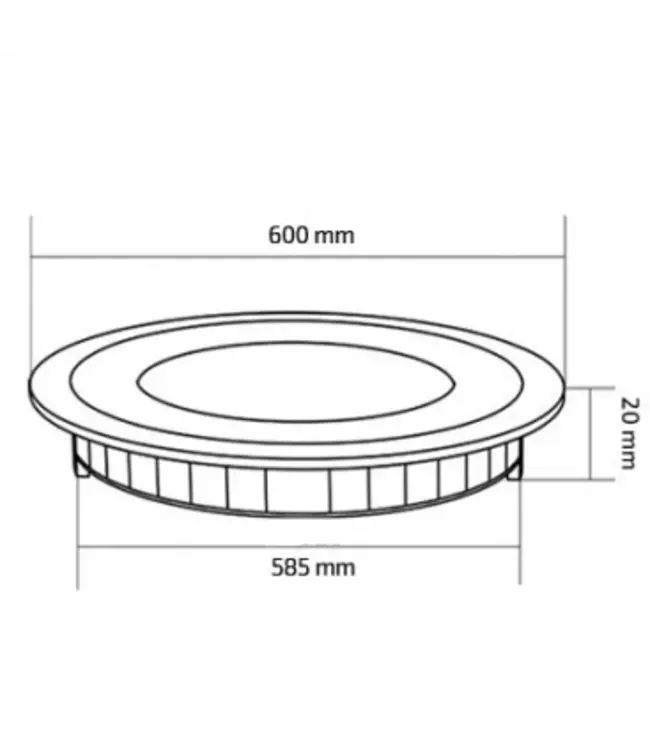 Platte plafondlamp 48W LED wit 600mm diameter dimbaar