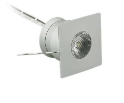 Mini inbouwspot LED 4W 30mm zaagmaat vierkant wit of grijs