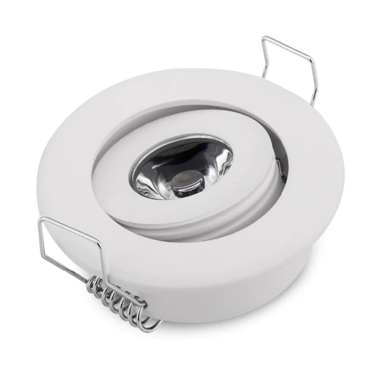 Platte inbouwspot 3W LED wit of grijs 20 mm hoog