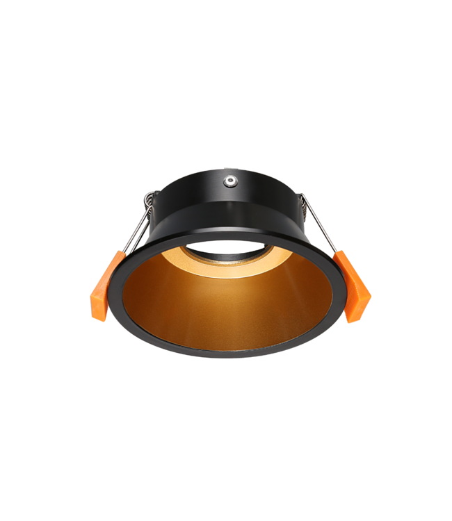 Spot encastrable doré avec noir rond diamètre 100mm