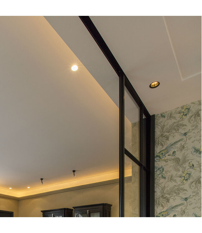 Inbouwspot goud met zwart diameter 100 mm met GU10 fitting