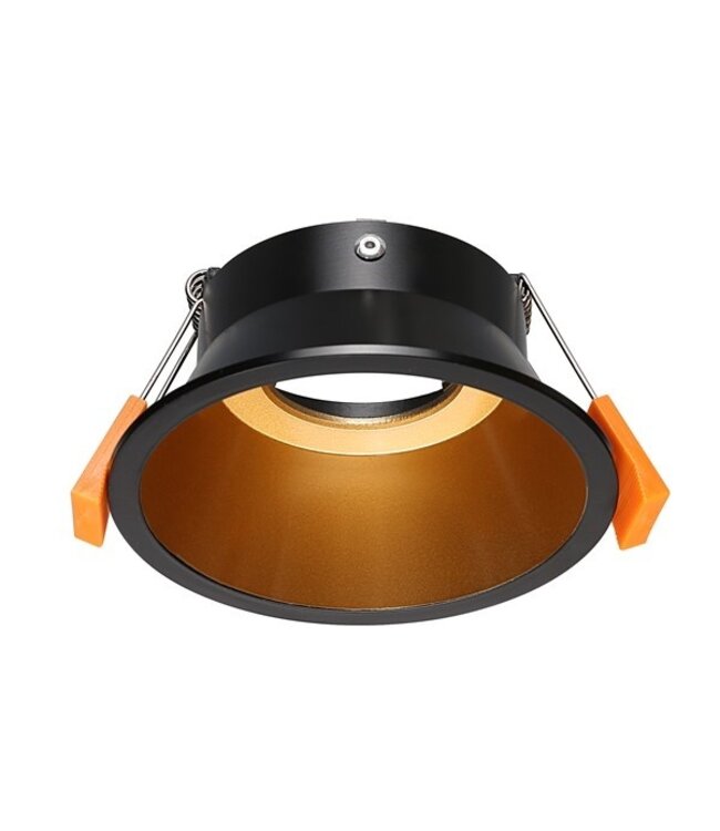 Inbouwspot goud met zwart diameter 100 mm met GU10 fitting