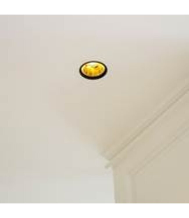 Inbouwspot goud met zwart diameter 100 mm met GU10 fitting
