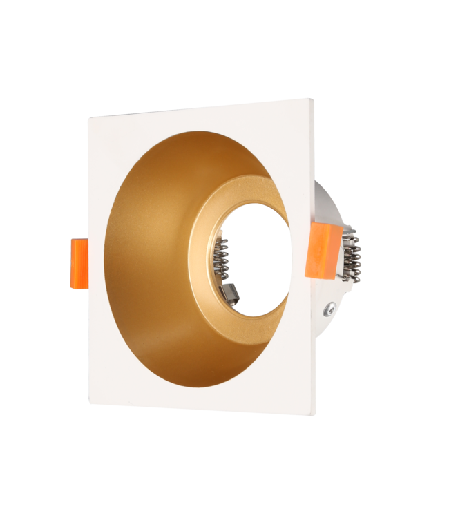 Spot en or encastrable carré blanc GU10 100x100mm