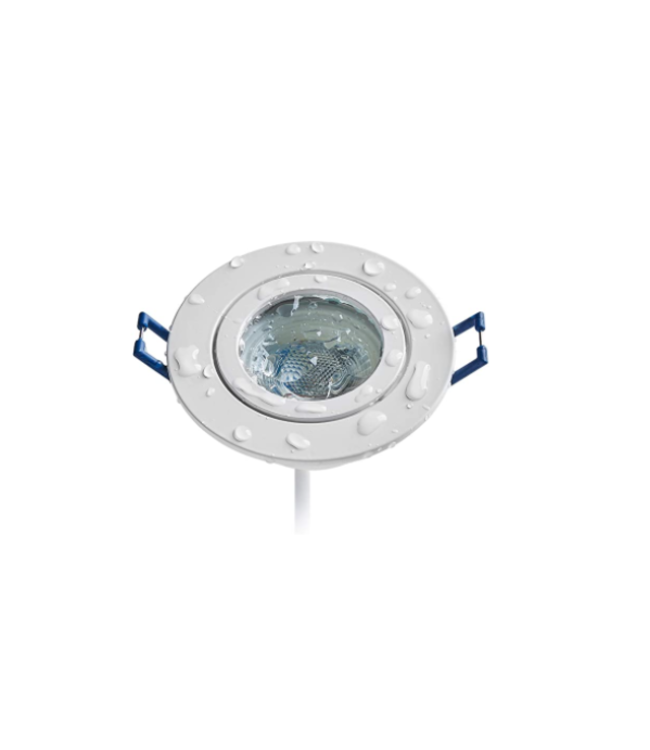 Inbouwspot zaagmaat 60mm wit IP44 LED 5W dimbaar 25mm diep IP44 voor de badkamer of buiten