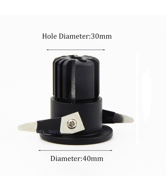 Petit spot LED blanc ou noir 3W scie 30mm