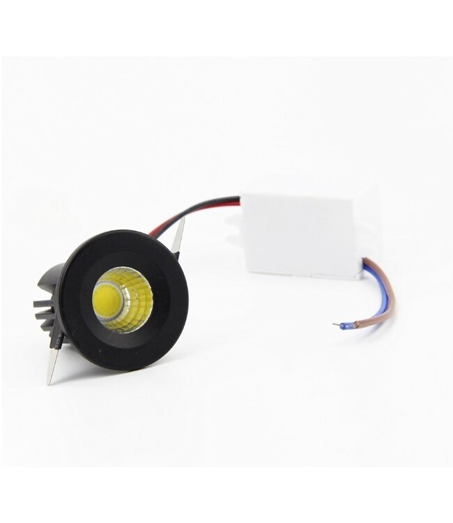 Petit spot LED blanc ou noir 3W scie 30mm