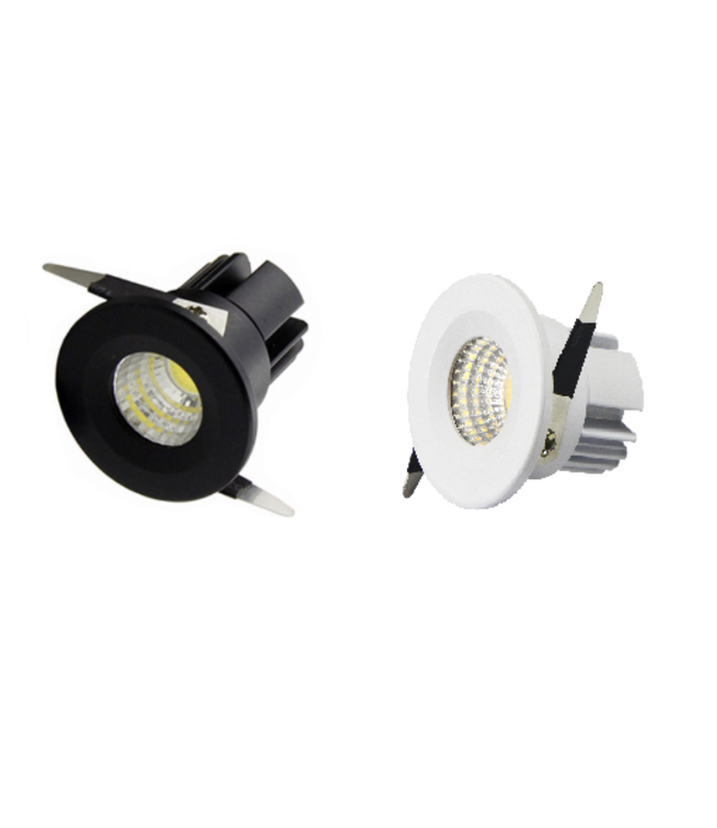Inbouwspot kleine diameter wit of zwart 3W 30mm zaagmaat