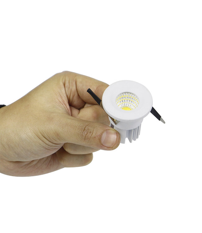 Petit spot LED blanc ou noir 3W scie 30mm