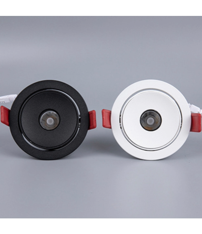 Spot LED faisceau concentré 7W 8° ou 15° noir découpe 75mm