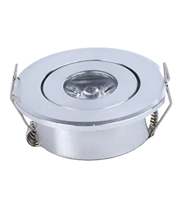 Platte inbouwspot 3W LED wit of grijs 20 mm hoog