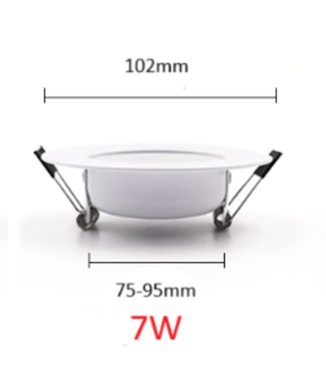 Spot LED plat diamètre 100 mm 7W perçage 75 mm pas besoin de transfo