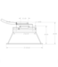 Spot en or encastrable carré blanc GU10 100x100mm