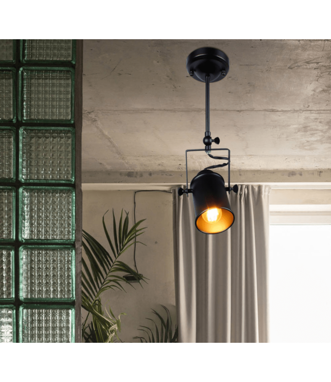 Stoere plafondspot richtbaar E27 lampvoet