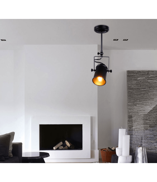 Stoere plafondspot richtbaar E27 lampvoet