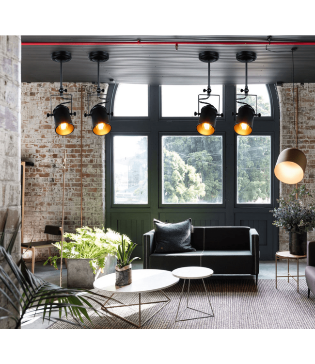 Stoere plafondspot richtbaar E27 lampvoet