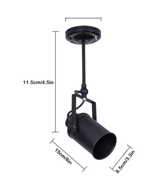 Stoere plafondspot richtbaar E27 lampvoet