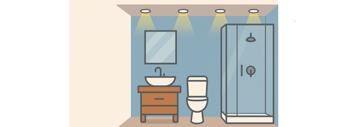 Combien de spots encastrables me faut-il dans la salle de bains?