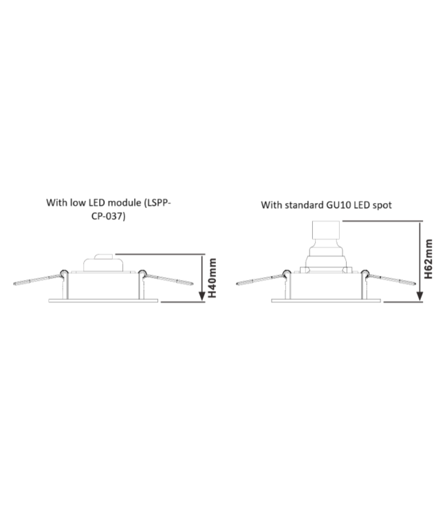 Spot encastrable noir diamètre 110 mm GU10